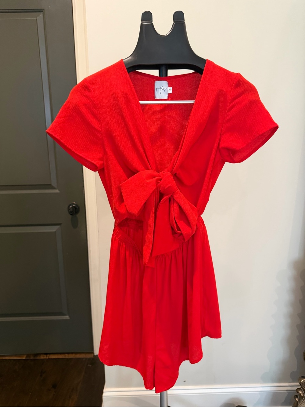 Princess Polly Red Tie Front Cutout Romper AU 10 US 6 M